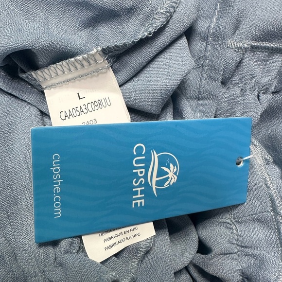 Cupshe Ruffled Tie Neck Mini Dress – Light Blue – NWT - Picture 8 of 8